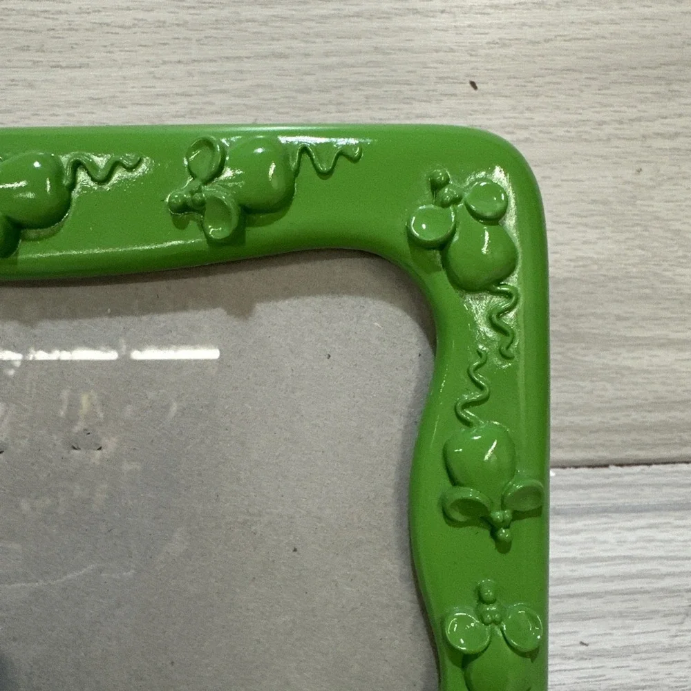 RUSS‎ Ceramic Mouse & Cat Green Photo Frame 7.25x6
